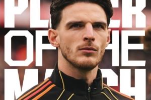 对旧主首开记录，阿森纳官方：赖斯当选战胜西汉姆队内最佳球员